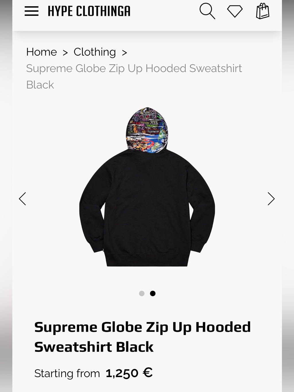 Supreme Globe Zip-Up Hoodie